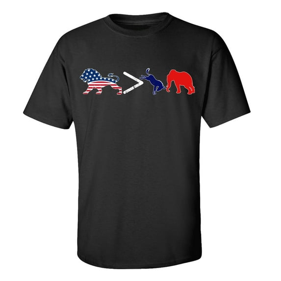 American Lion Greater Than Politics Unisex Short Sleeve T-shirt-Black-4XL