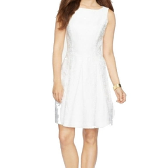 American Living NEW White Womens Size 10 Jacquard Print Sheath Dress