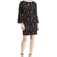 thumbnail image 1 of American Living Womens Floral Shift Dress, Black, 16, 1 of 2