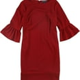 thumbnail image 1 of American Living Womens Crepe Bell Sleeve Sheath Dress, Red, 18, 1 of 3