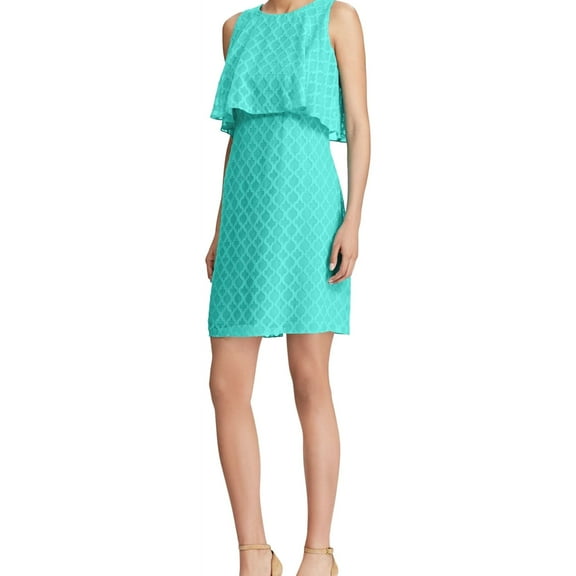 American Living Womens Jacquard Sheath Dress, Blue, 12