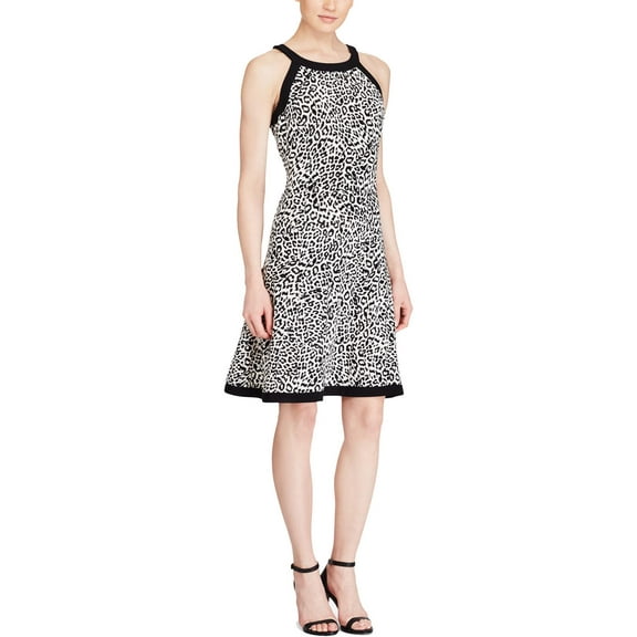 American Living Womens Jersey Polka Dot Casual Dress