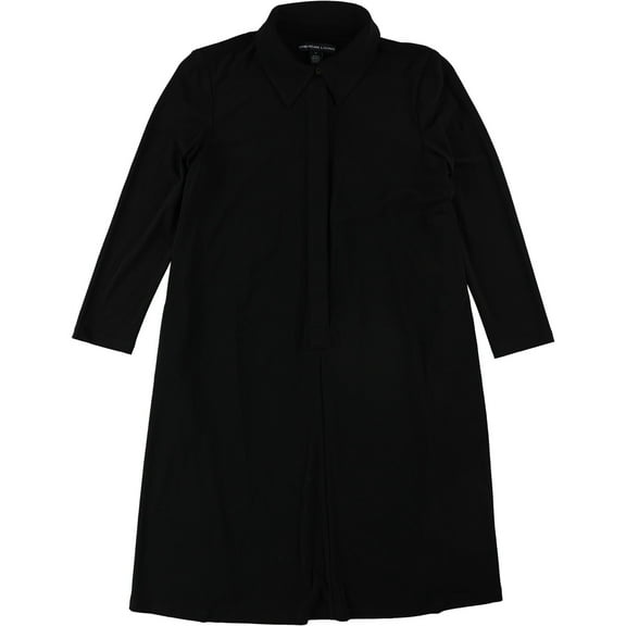 American Living Womens Jersey Shirt Dress, Black, 4