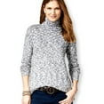 thumbnail image 1 of American Living Womens Marled Turtleneck Pullover Sweater, Blue, XX-Large, 1 of 2