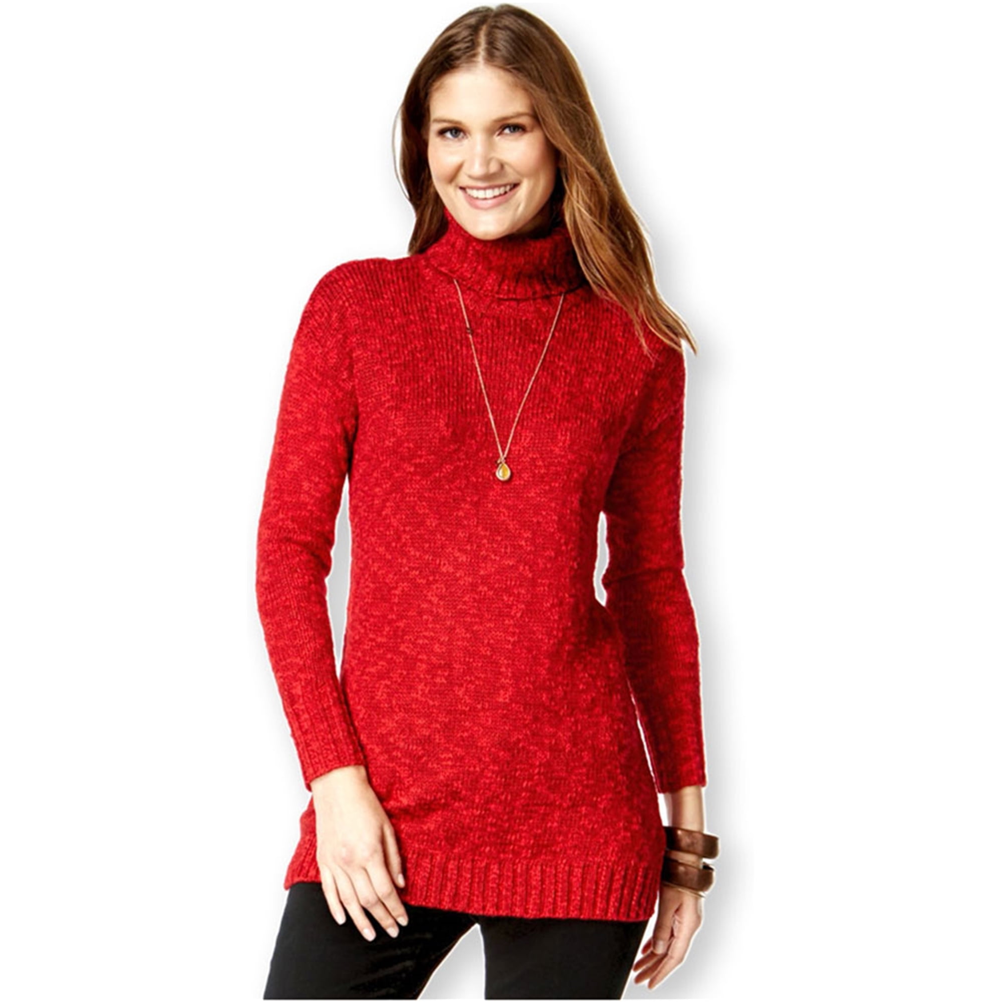 American Living Womens Marled Turtleneck Pullover Sweater, Red, XX ...