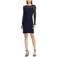 thumbnail image 1 of American Living Womens Metallic Sheath Dress, Blue, 14, 1 of 3