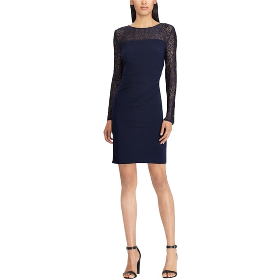 American Living Womens Metallic Sheath Dress, Blue, 8