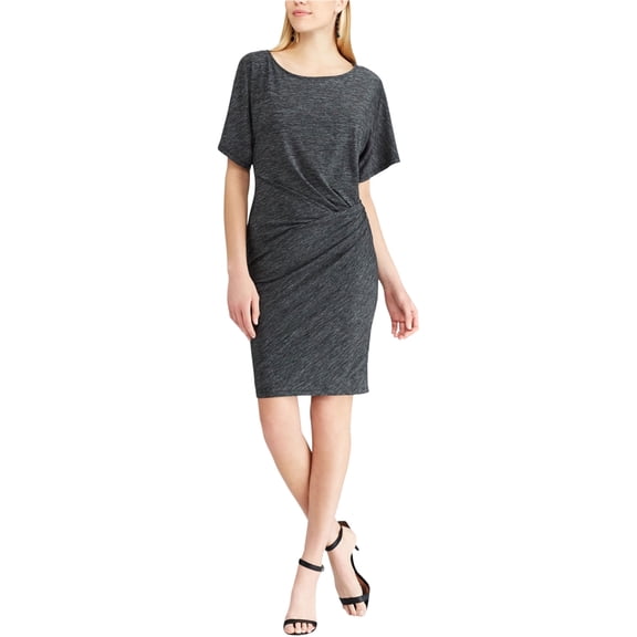 American Living Womens Ruched Sheath Dress, Grey, 2
