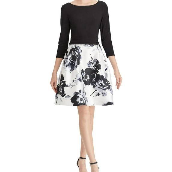 American Living Womens Wes Floral Fit & Flare Cocktail Dress