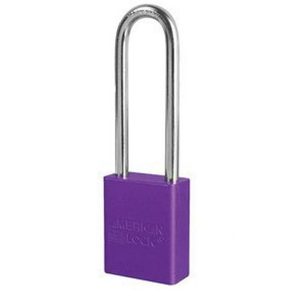 Lockout Padlock, Keyed Different, Aluminum, Purple, 3 in Shackle Height, 1 1/2 in Body Width