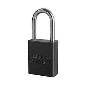 American Lock A1106BLK Solid Aluminum Rectangular Padlock, Black Body, Keyed Different