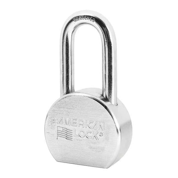 Padlock, Keyed Alike, Long Shackle, Round Steel Body, Boron Shackle, 15/16 in W
