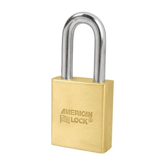 American Lock Keyed Padlock, 3/4 in,Rectangle,Gold A3901SWO
