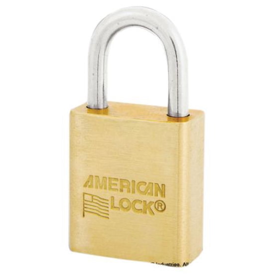 American Lock Keyed Padlock, 3/4 in,Rectangle,Gold ASL40NRMVK