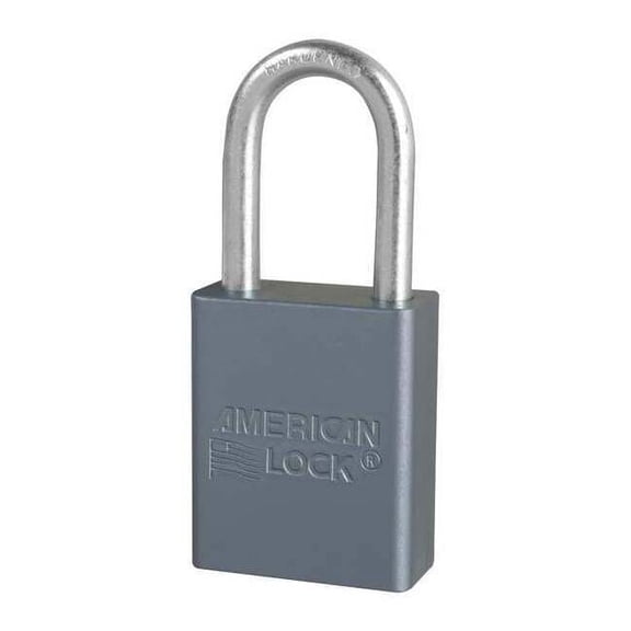 American Lock Keyed Padlock, 3/4 in,Rectangle,Gray A31