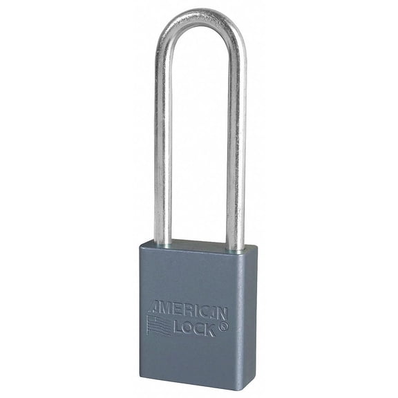 Different-Keyed Padlock, Extended Shackle Type, 3" Shackle Height, Silver