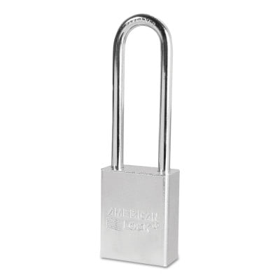 Padlock, Keyed Different, Long Shackle, Rectangular Steel Body, Boron Shackle, 3/4 in W