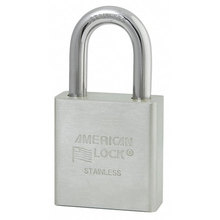 Alike-Keyed Padlock, Open Shackle Type, 1-1/8" Shackle Height, Silver