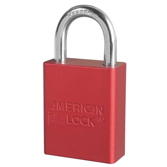 American Lock Red Lockout Padlock, Alike Key Type, Aluminum Body Material, 12 PK