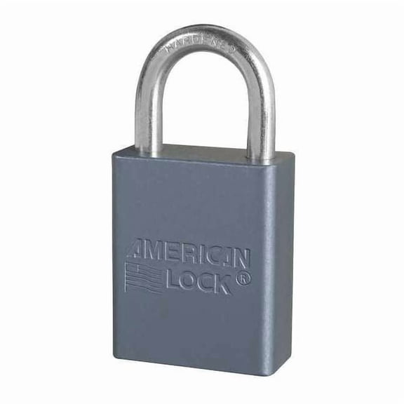 Lockout Padlock, Keyed Alike, Aluminum, Silver, 1 in Shackle Height, 1 1/2 in Body Width