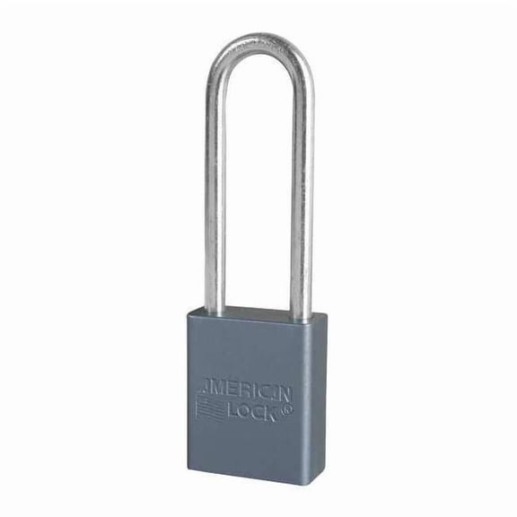 Lockout Padlock, Keyed Alike, Aluminum, Silver, 1 in Shackle Height, 1 1/2 in Body Width