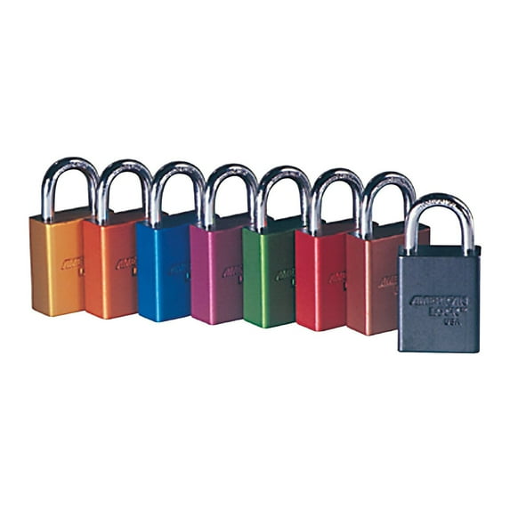 American Lock Rectangular Padlocks 5 Pin Aluminum Red 3" Shackle Keyed Different 045-A1107RED-KD