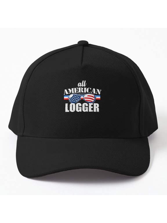 American Logger Baseball Cap, USA Forestry Profession Statement Design, Classic Hat