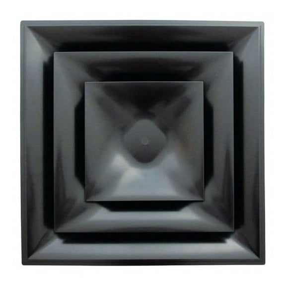 American Louver Ceiling Diffuser,Black,12" Duct Size STR-C-12BK