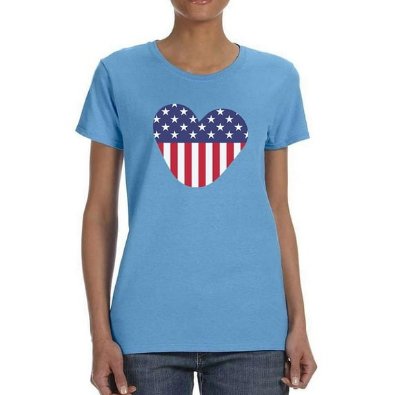 American Love Flag T-Shirt Women -Image by Shutterstock, Female 5X-Large