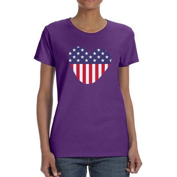 American Love Flag T-Shirt Women -Image by Shutterstock, Female Medium