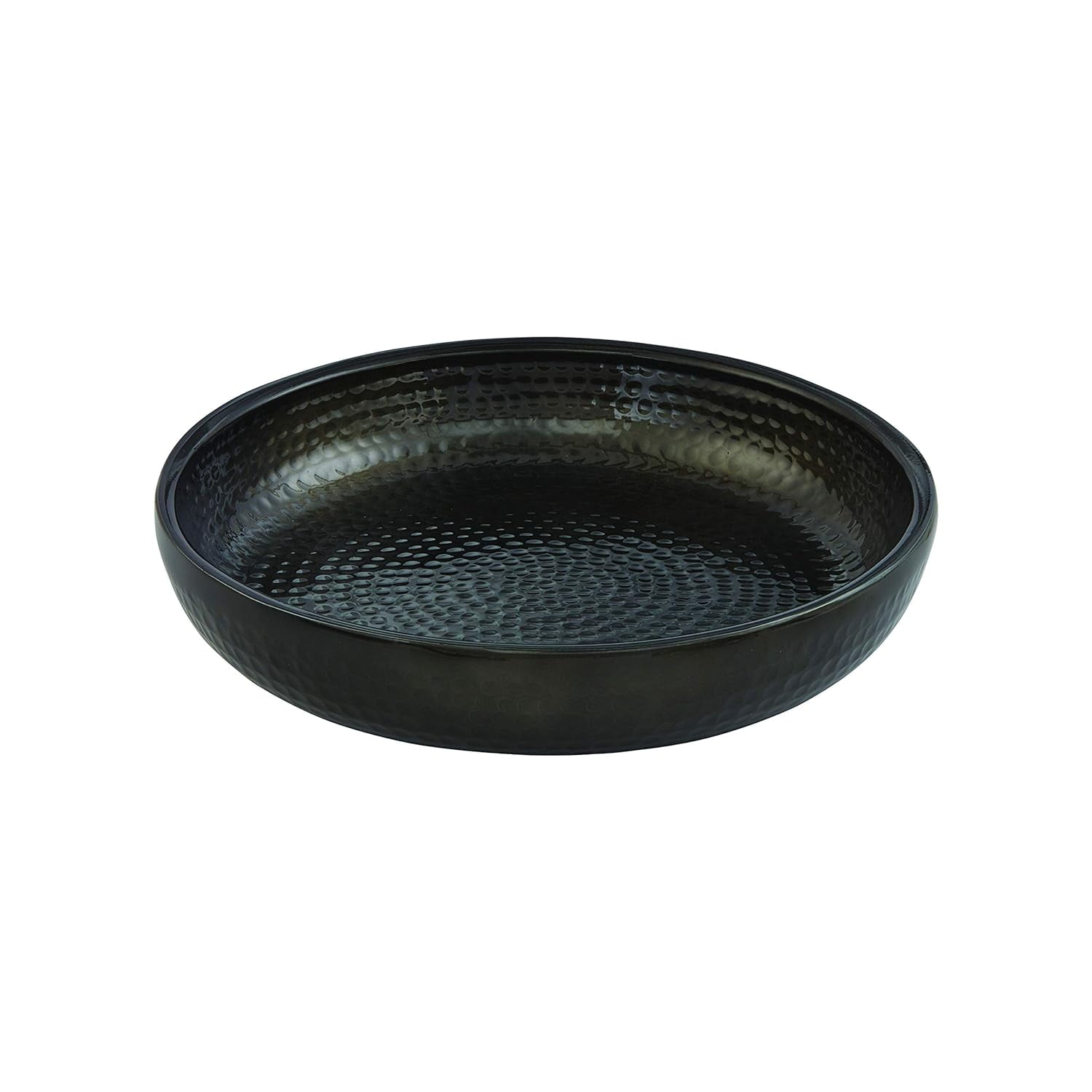 14-Inch Black Hammered Aluminum Double Wall Seafood Tray