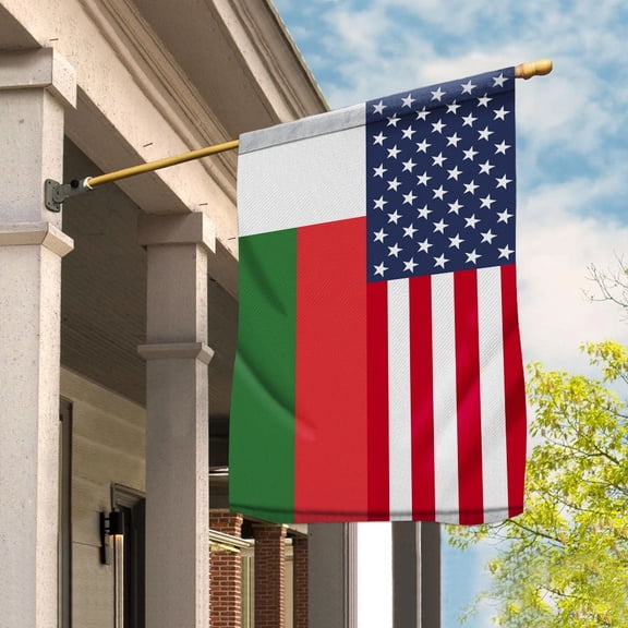 American Madagascar Flag Malagasy Friendship U.S.A Memorial Day Patriotic For Garden Flag, Double-Sided Decorative Outdoor Flag, Patriotic Polyester Yard Flag 12 x 18 in