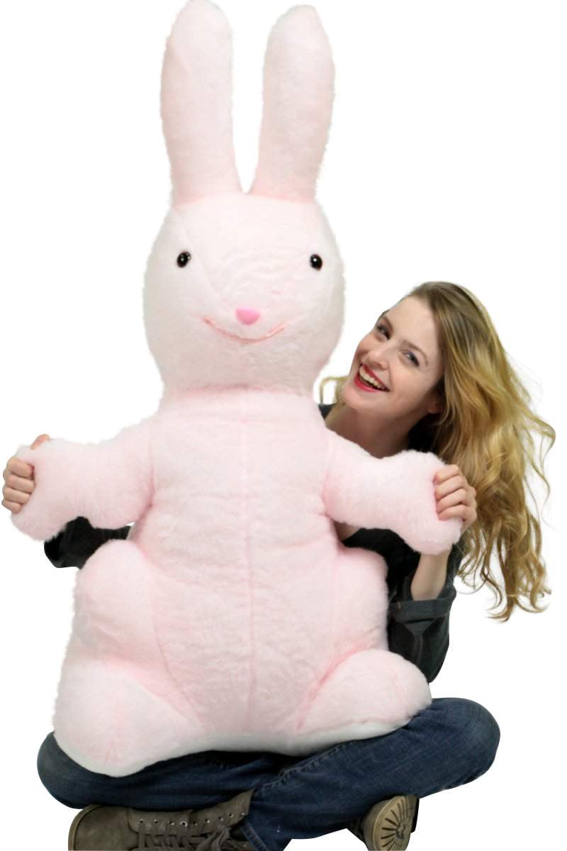American Made Giant Stuffed Bunny Pink Soft 42 Inch Big Plush