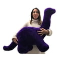 thumbnail image 1 of American Made Giant Stuffed Purple Dinosaur Soft Plush Brontosaurus 48 inches wide 30 inches tall Made in the USA, 1 of 7