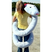 American Made Giant Stuffed Snake 18 Feet Long Big Plush Light Blue Serpent Made in the USA America