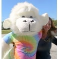 thumbnail image 1 of American Made Giant Stuffed White Gorilla 6 Foot Soft Big Plush Monkey Wears Rainbow Tie Dye T-Shirt, 1 of 11