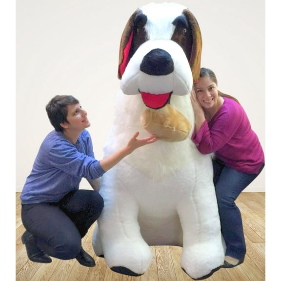 American Made Huge Stuffed Saint Bernard 60 Inches Soft 5 Foot Big Plush Dog New