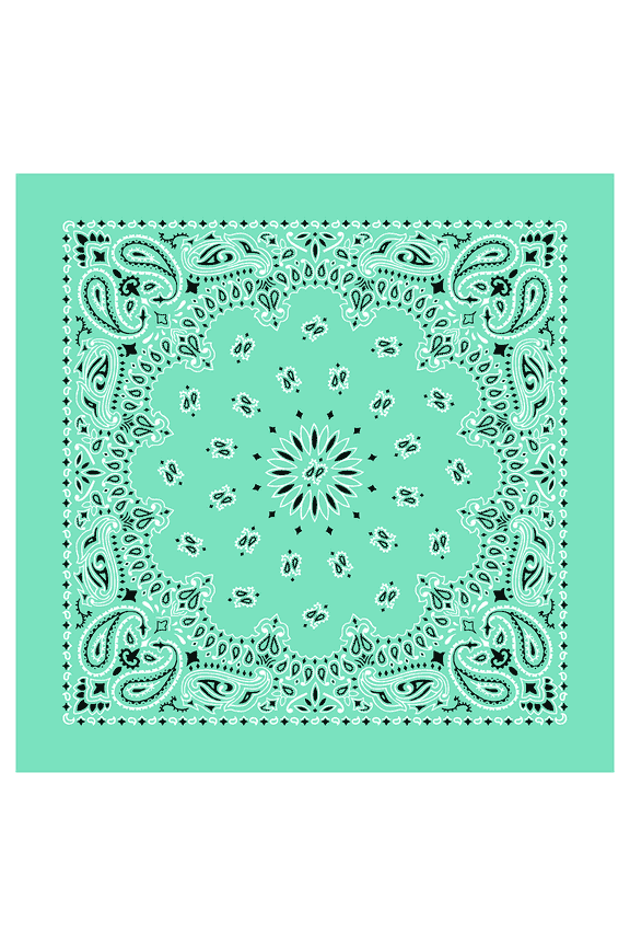 American Made Kelly Green Western Paisley Bandanas - Dozen Packed 22x22