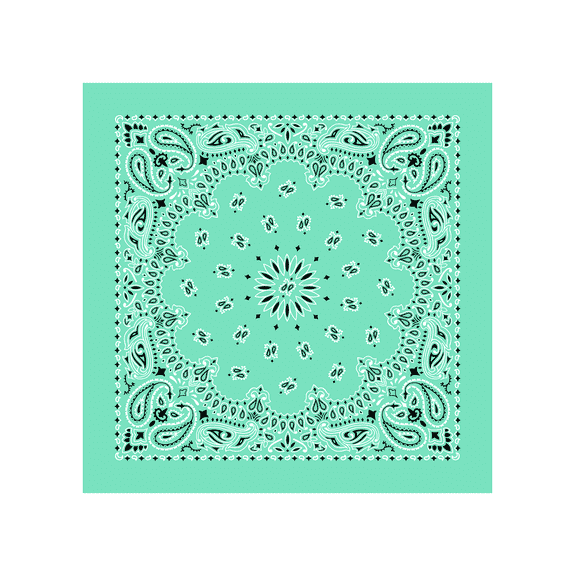 American Made Kelly Green Western Paisley Bandanas - Dozen Packed 22x22