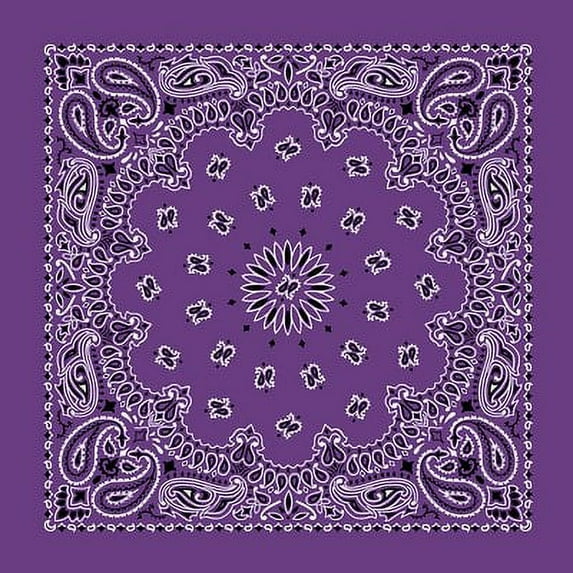American Made Lavender Western Paisley Bandana - Single Piece 22x22