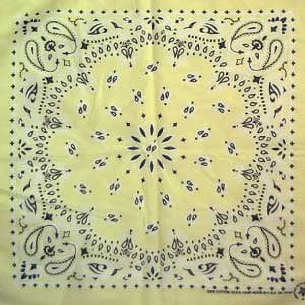 American Made Light Yellow Western Paisley Bandanas - Single Piece ...