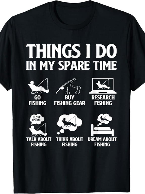 100% Made US Things I Do In My Spare Time Fishing Boys Men Bass Fishing T-Shirt