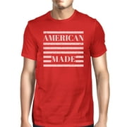 American Made Mens Red Crewneck T-Shirt Gifts Ideas For 4th Of July