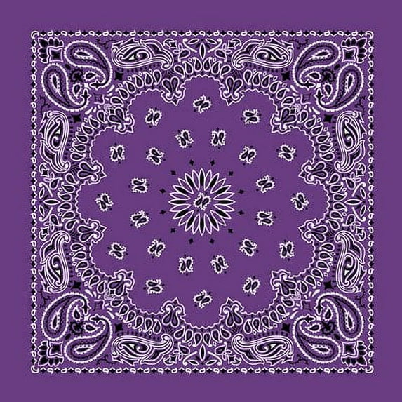 American Made Purple Western Paisley Bandanas - Dozen Packed 22x22