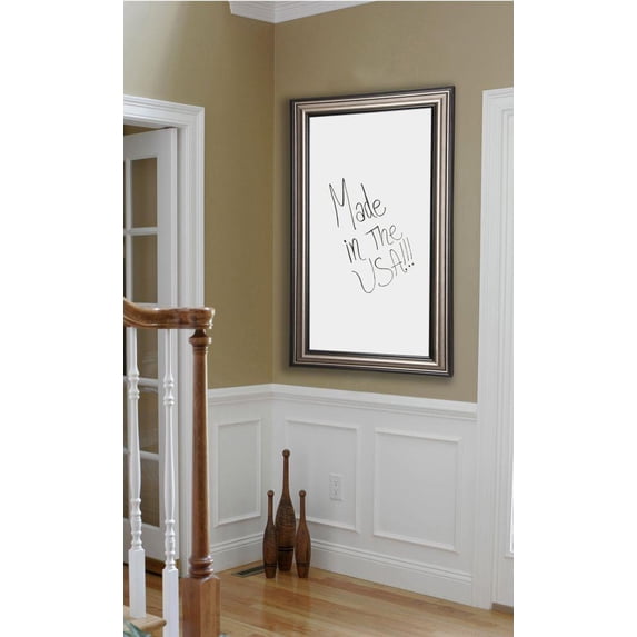 American Made Rayne Antique Whiteboard-Finish:Silver/Black,Shape:Rectangle
