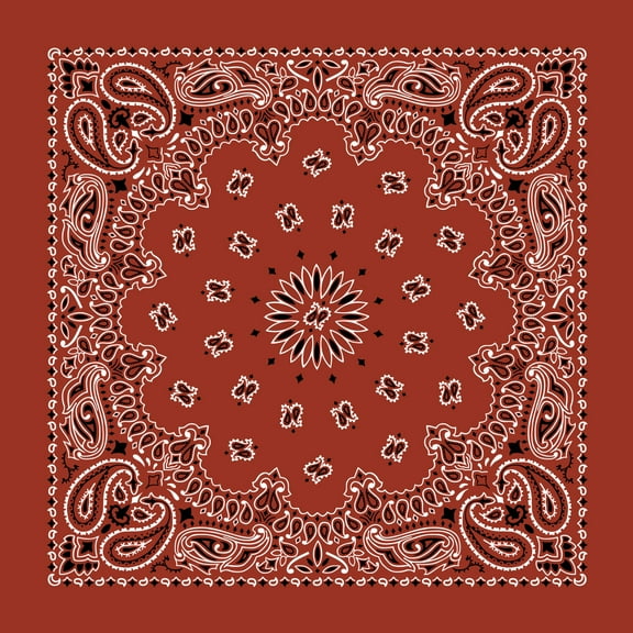 American Made Terracotta Western Paisley Bandana - Single Piece 22x22