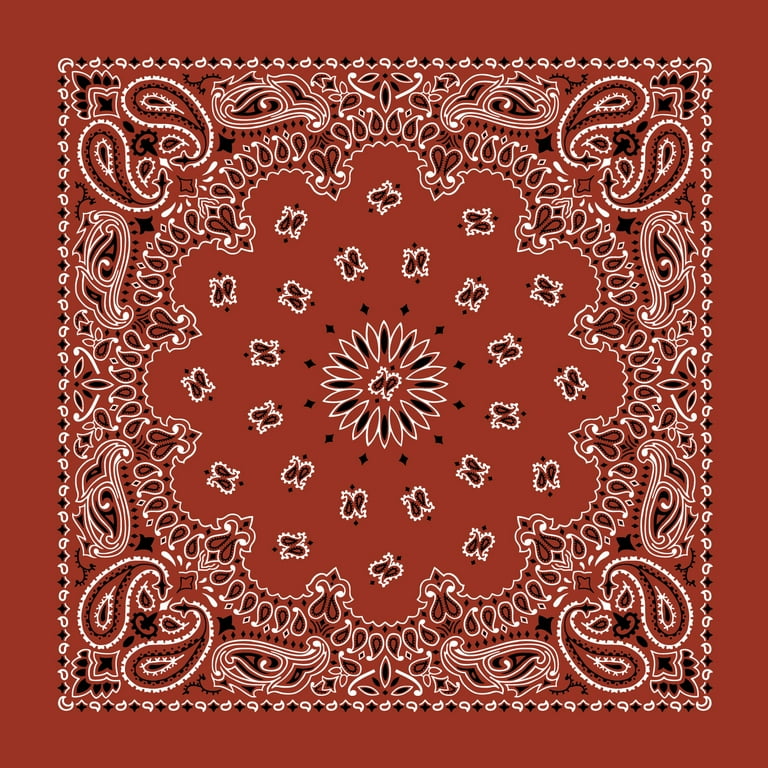 American Made Terracotta Western Paisley Bandana - Single
