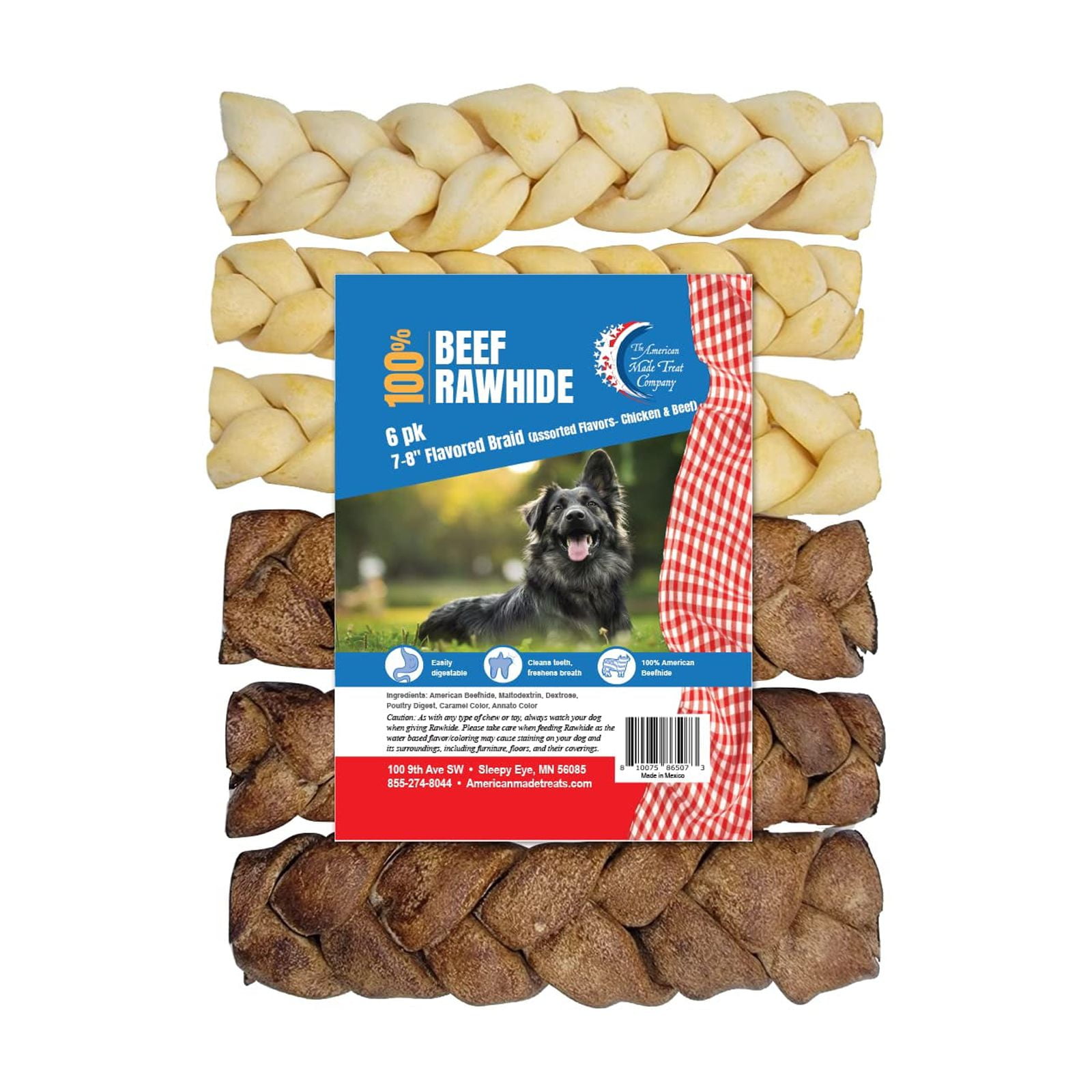 American Made Treat Company 0507 HYZ01 U.S.A. Beefhide Braids