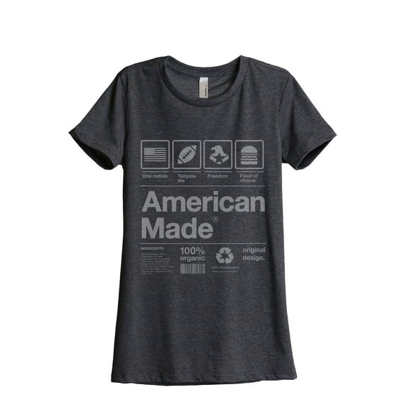 American Made Women's Fashion Relaxed T-Shirt Tee Charcoal Grey 2X-Large