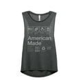 thumbnail image 1 of American Made Women's Fashion Sleeveless Muscle Workout Yoga Tank Top Charcoal Grey 2X-Large, 1 of 3